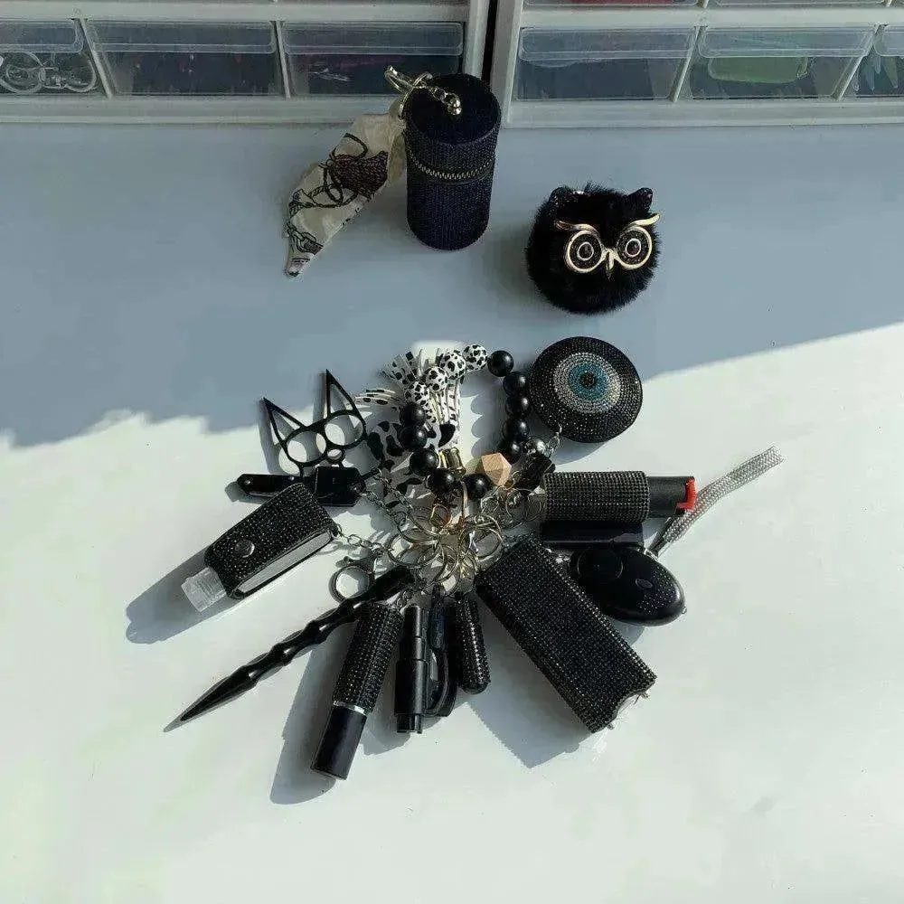 Black Lightning Keychain  Shiny 15pcs Keychain Set