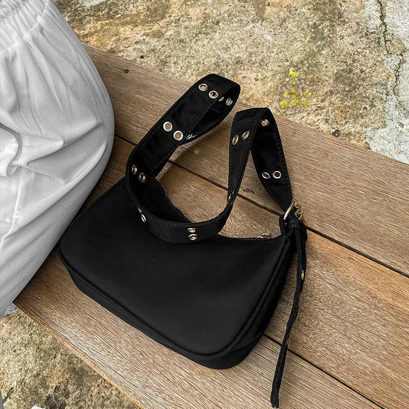 Black Nylon Shoulder Messenger Bag - Durable and Stylish for Everyday Use