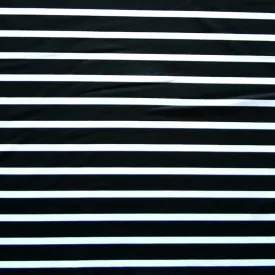 Black Thick and White Thin Stripes Nylon Lycra Swimsuit Fabric