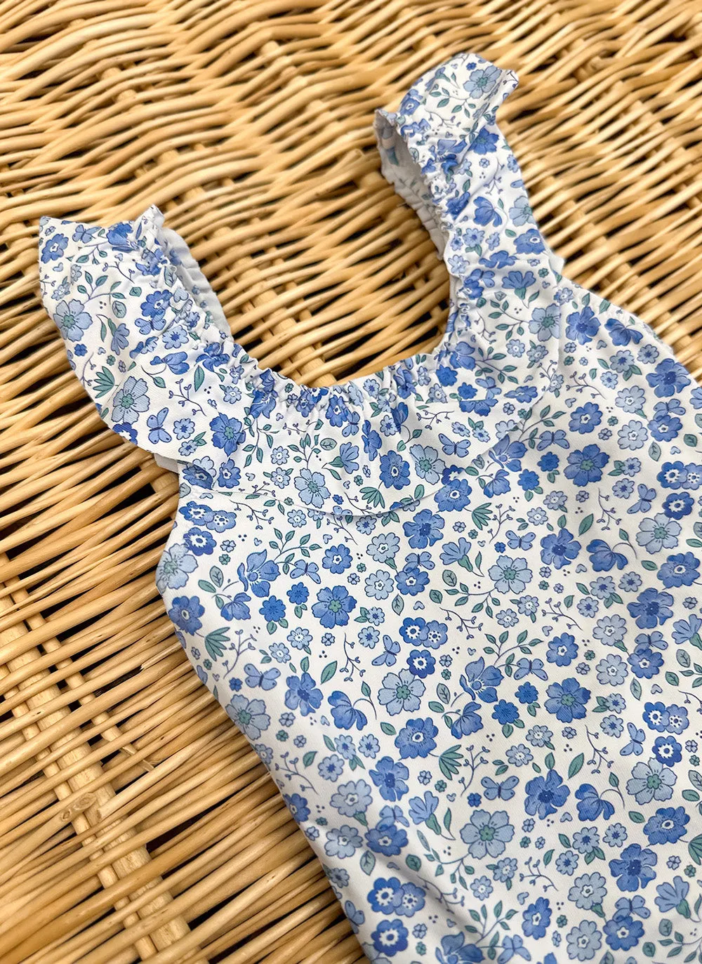 Blue Flowers Onepiece Swimsuit