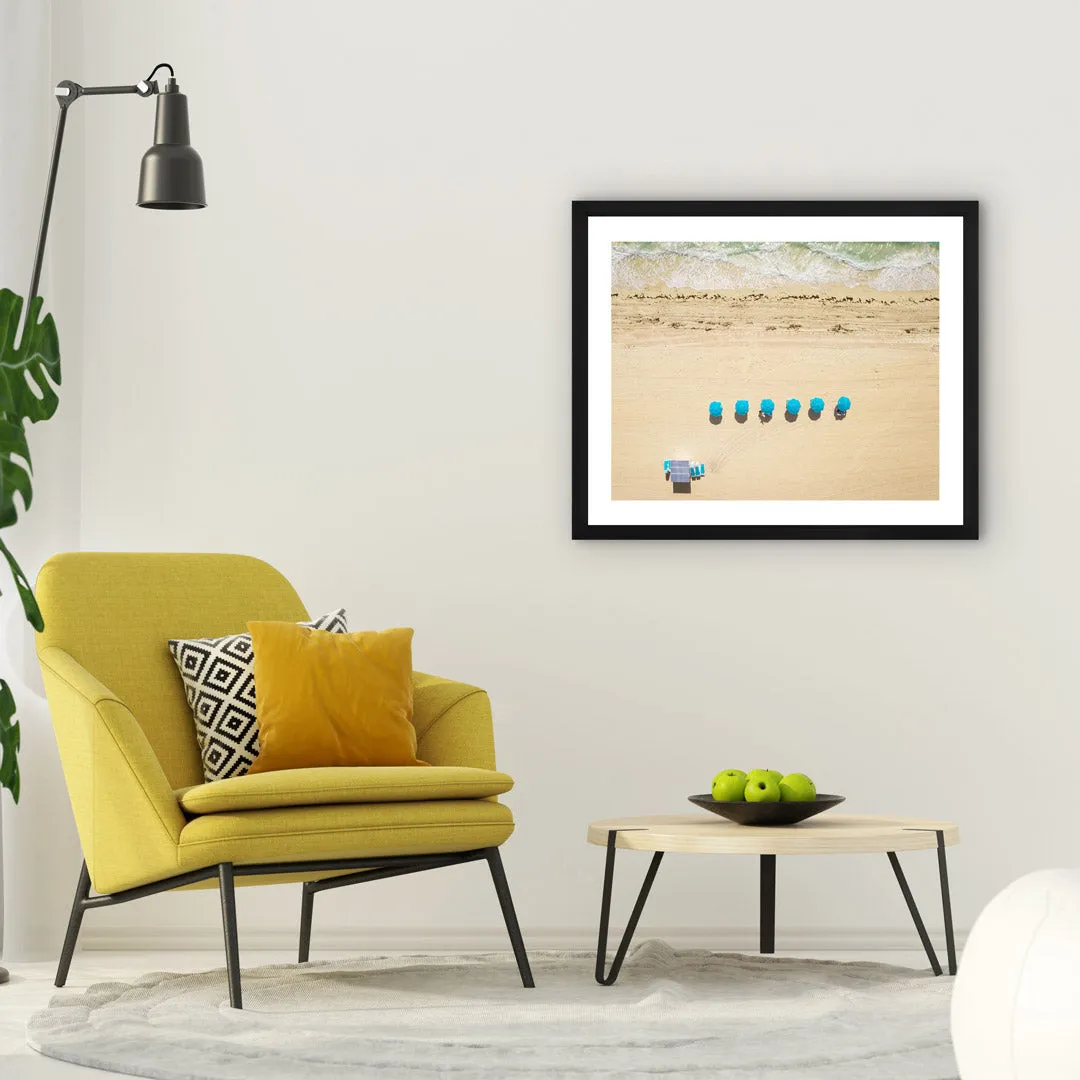 Blue Umbrellas Framed Wall Art