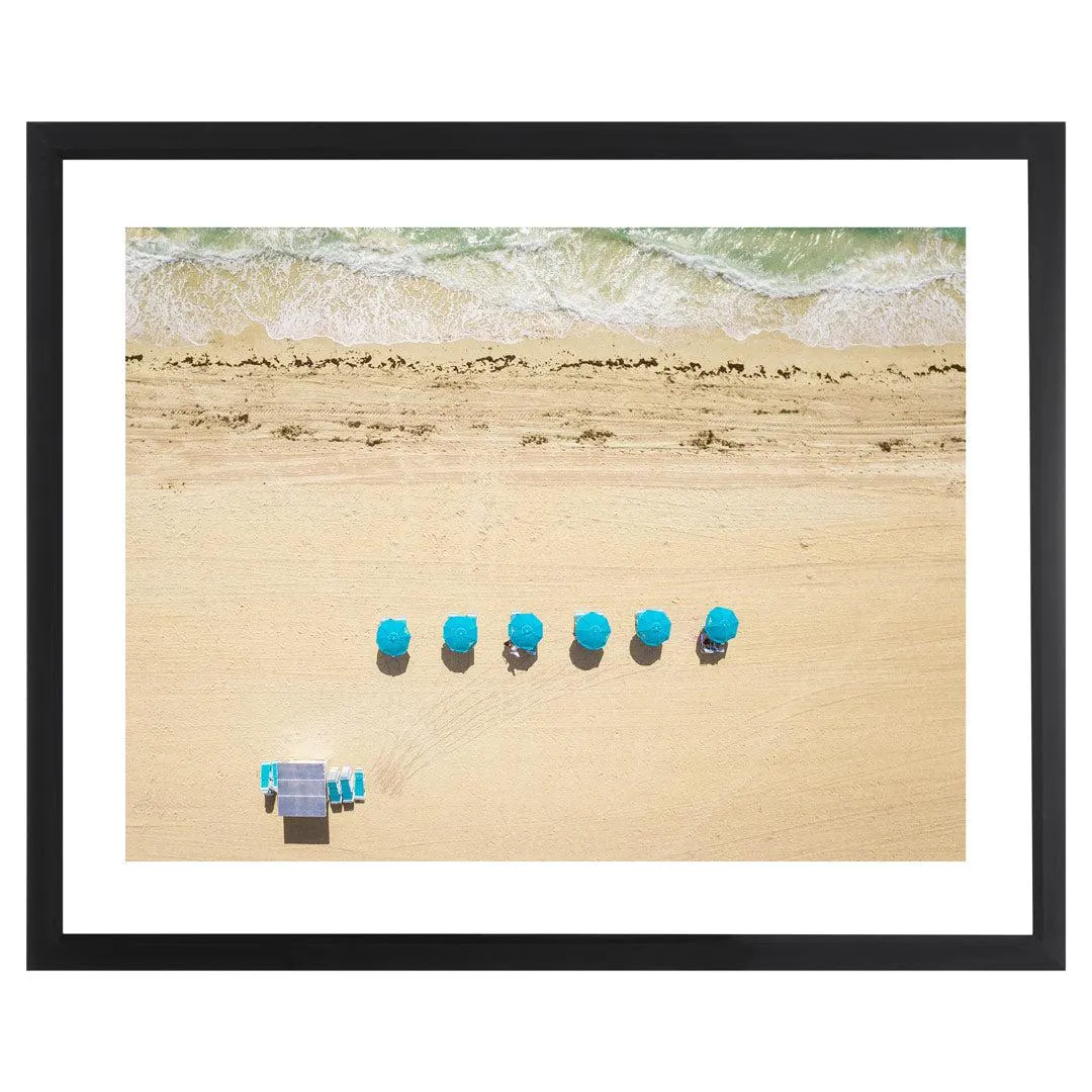 Blue Umbrellas Framed Wall Art
