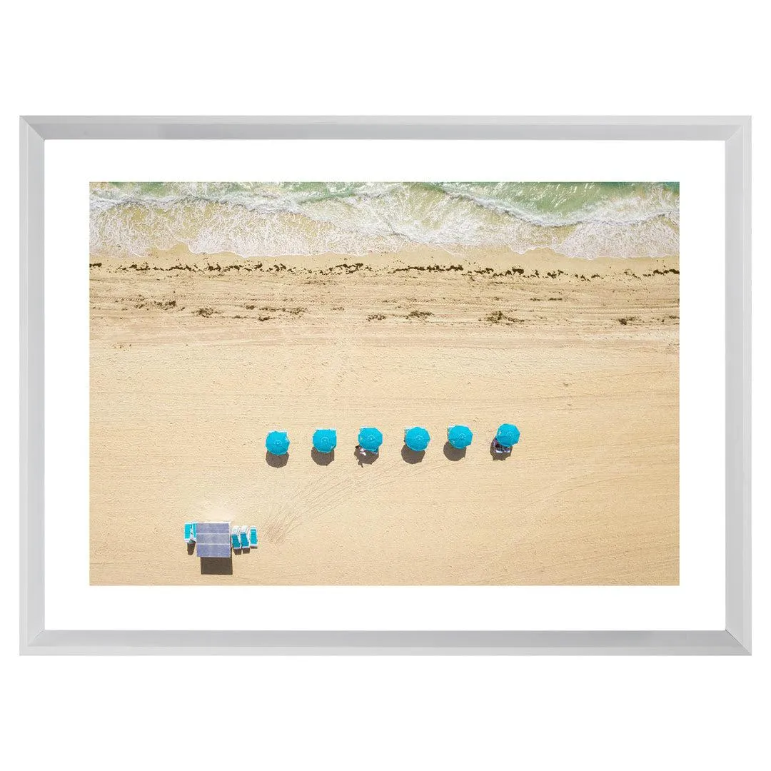 Blue Umbrellas Framed Wall Art