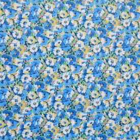 Blue/Yellow Floral Nylon Spandex Swimsuit Fabric
