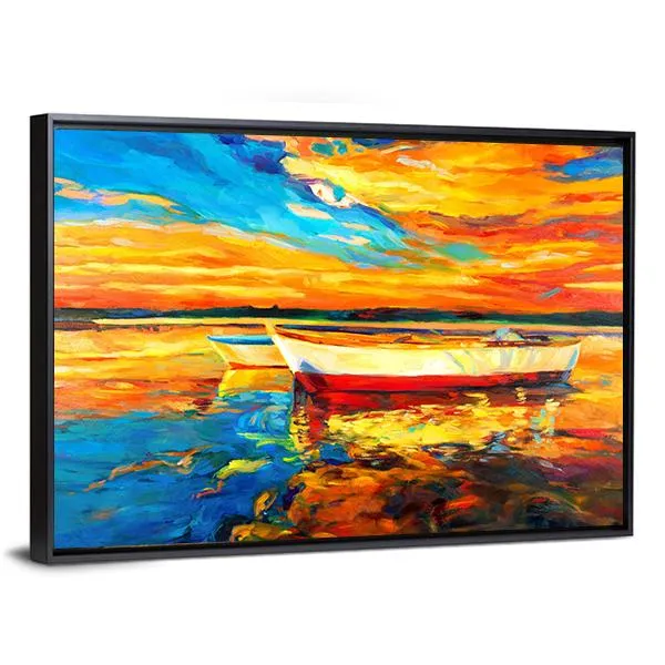 Boat & Sea Abstract Canvas Wall Art