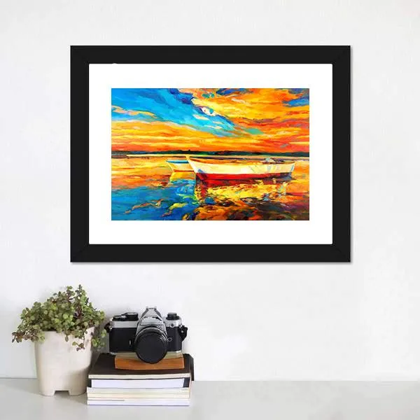 Boat & Sea Abstract Canvas Wall Art