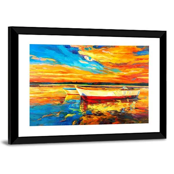 Boat & Sea Abstract Canvas Wall Art