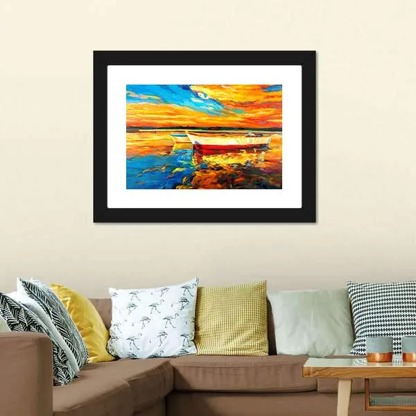 Boat & Sea Abstract Canvas Wall Art