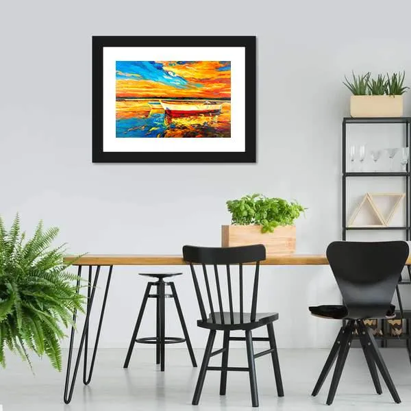 Boat & Sea Abstract Canvas Wall Art
