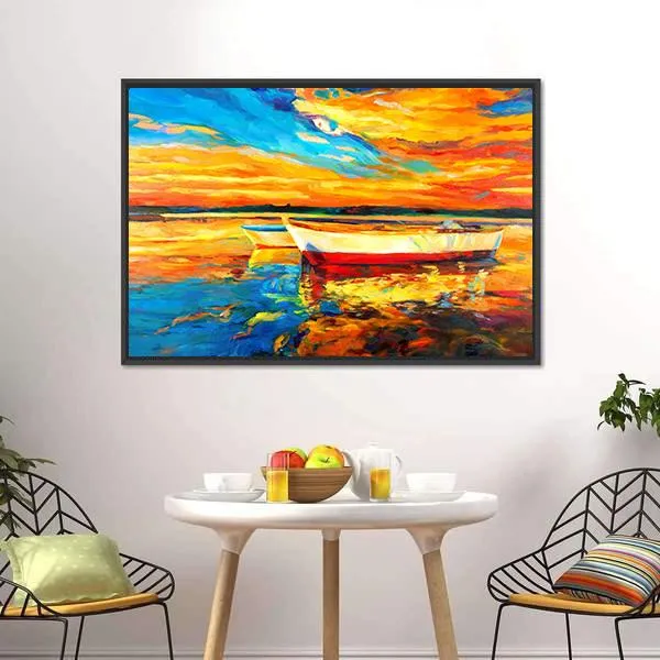 Boat & Sea Abstract Canvas Wall Art