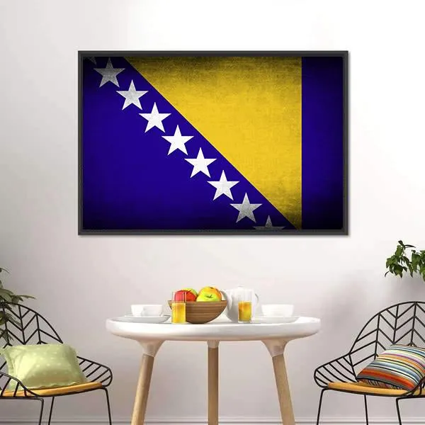 Bosnia & Herzegovina Flag Canvas Wall Art