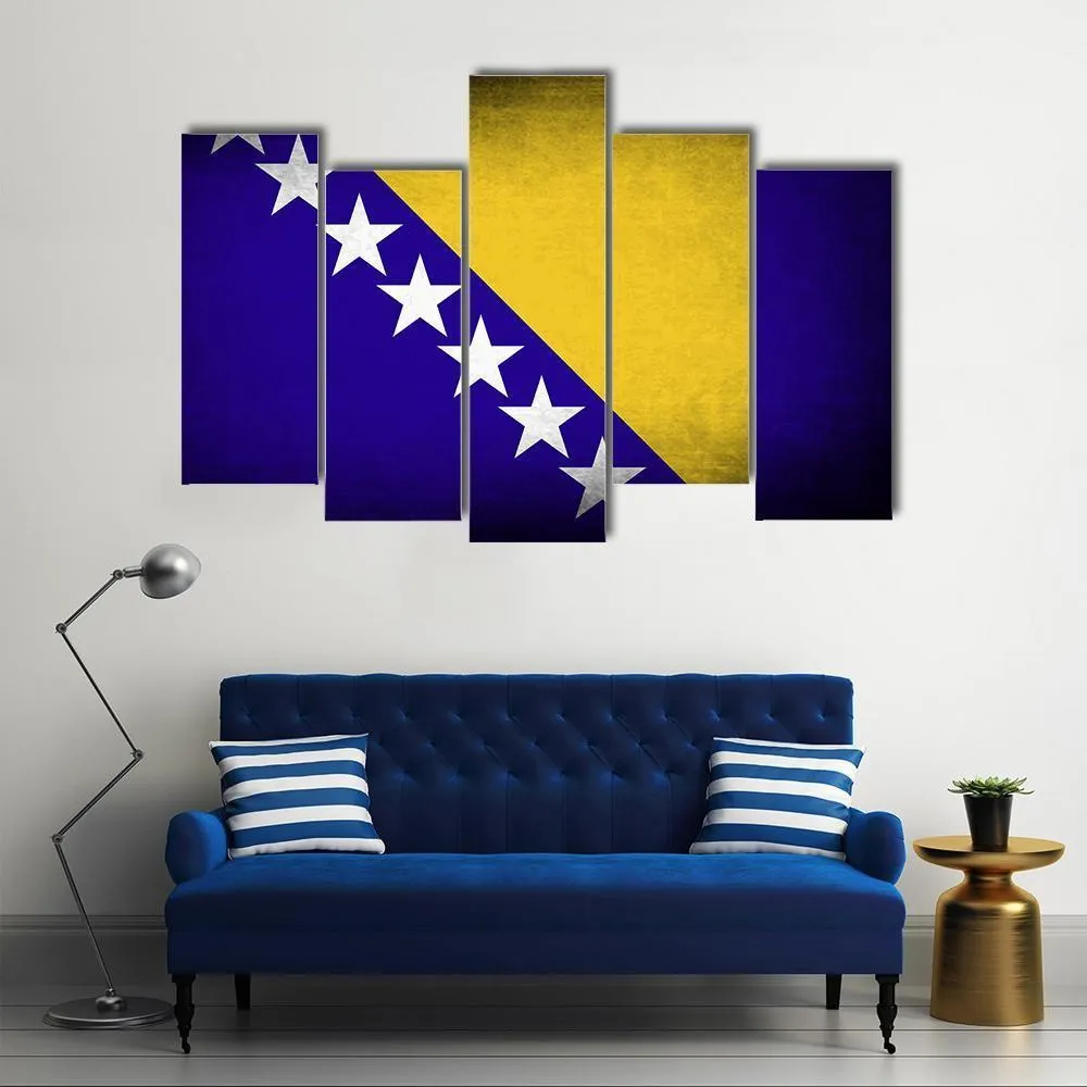 Bosnia & Herzegovina Flag Canvas Wall Art
