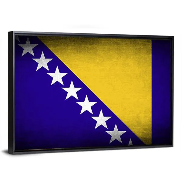 Bosnia & Herzegovina Flag Canvas Wall Art