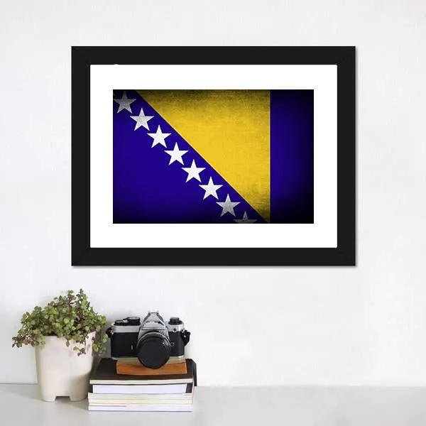 Bosnia & Herzegovina Flag Canvas Wall Art