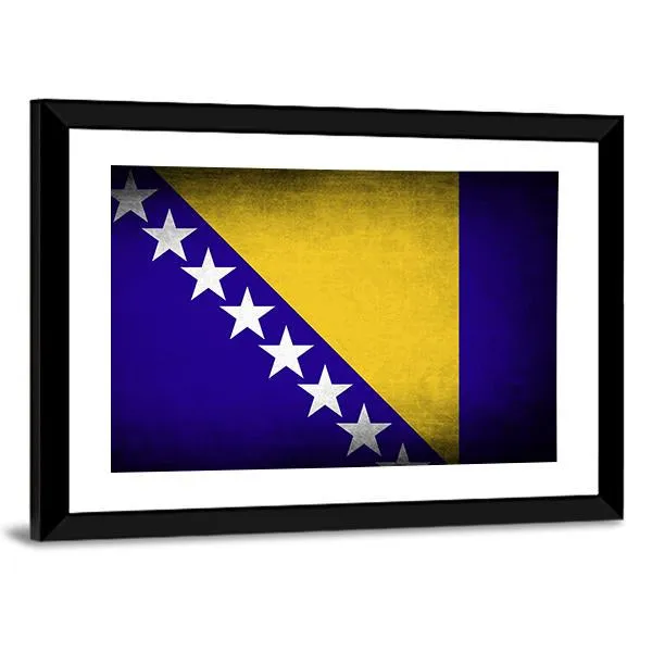 Bosnia & Herzegovina Flag Canvas Wall Art