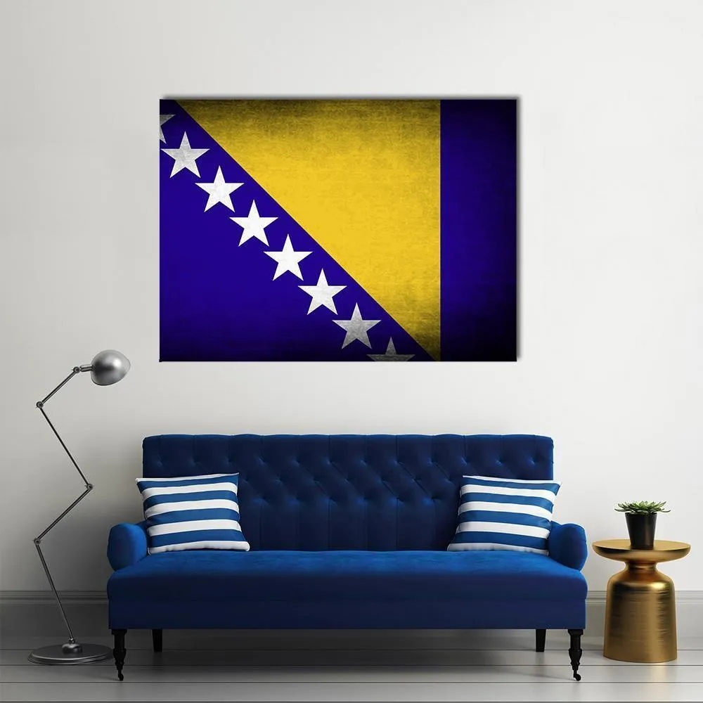 Bosnia & Herzegovina Flag Canvas Wall Art