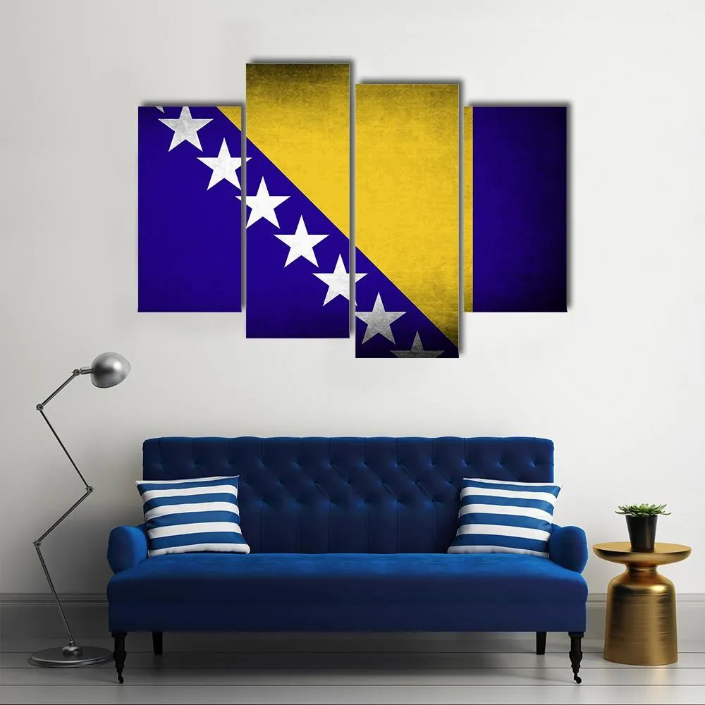 Bosnia & Herzegovina Flag Canvas Wall Art