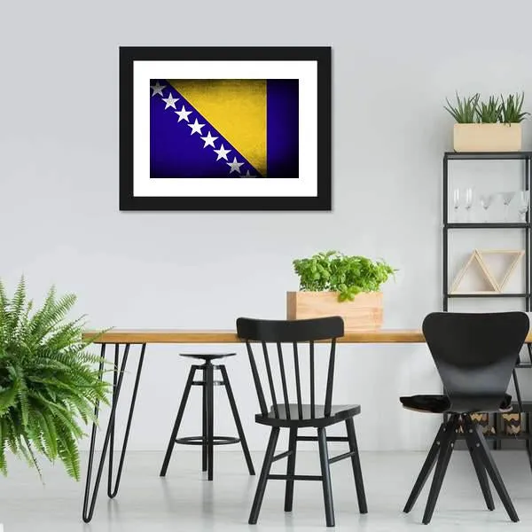 Bosnia & Herzegovina Flag Canvas Wall Art