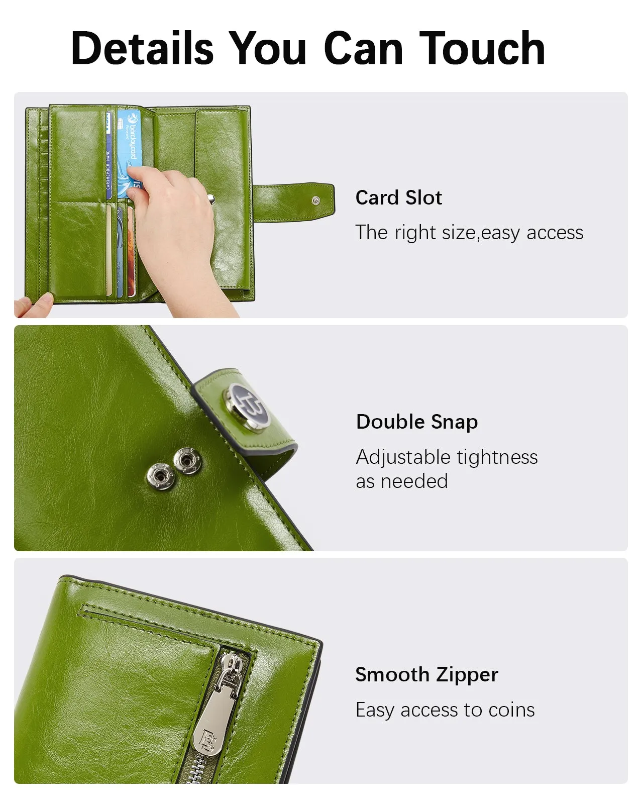 BOSTANTEN Womens Leather Wallets RFID Blocking Large Capacity Trifold Card Holder Ladies Phone Clutch