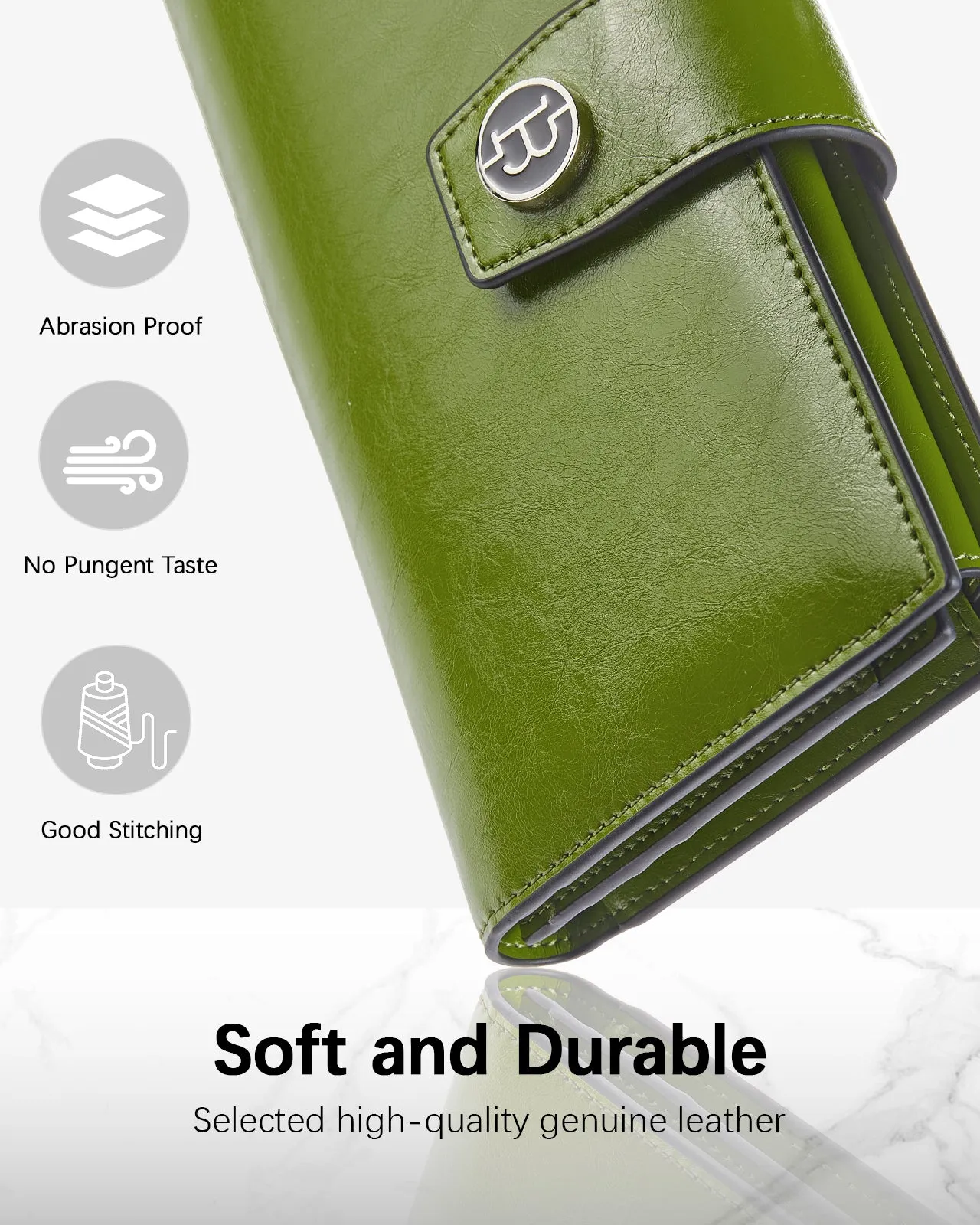BOSTANTEN Womens Leather Wallets RFID Blocking Large Capacity Trifold Card Holder Ladies Phone Clutch
