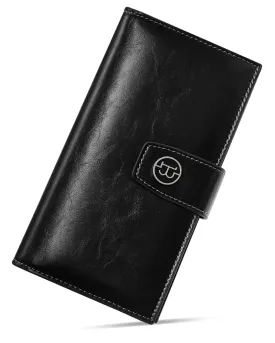 BOSTANTEN Womens Leather Wallets RFID Blocking Large Capacity Trifold Card Holder Ladies Phone Clutch