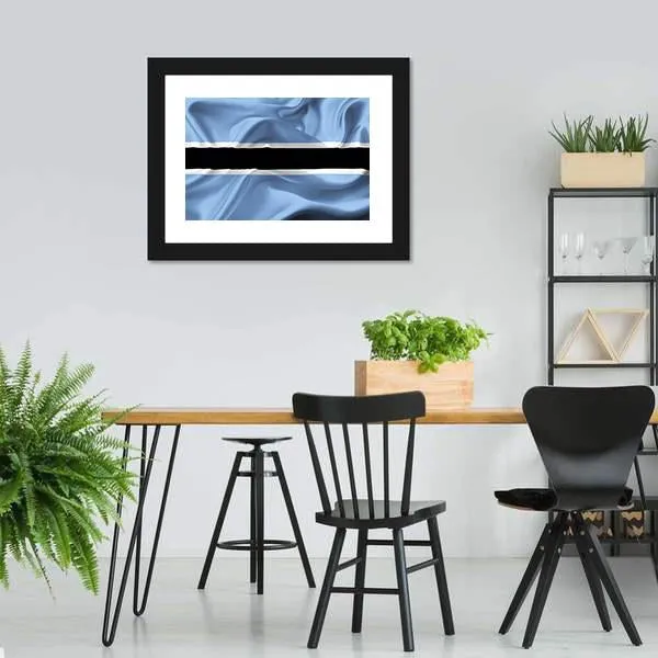 Botswana Waving Flag Canvas Wall Art