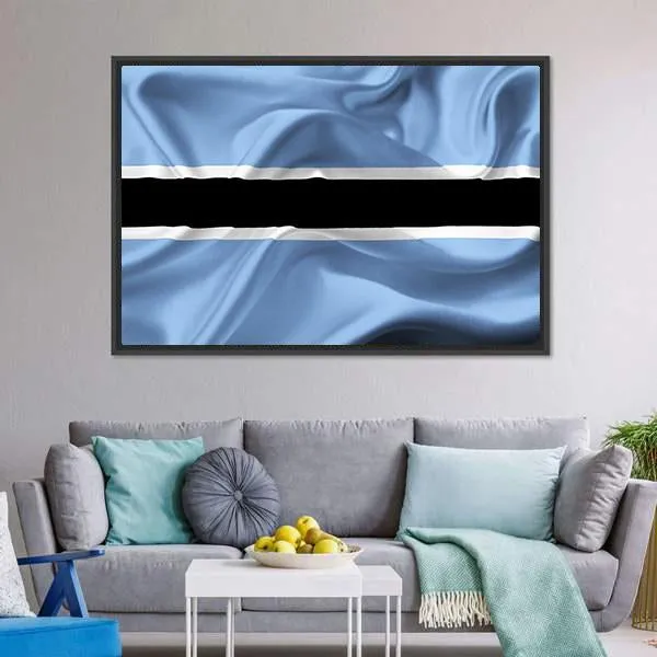 Botswana Waving Flag Canvas Wall Art