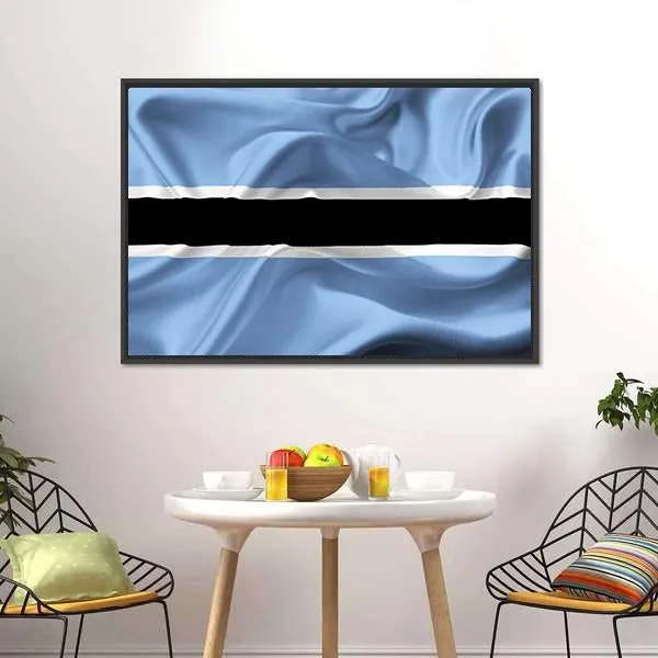 Botswana Waving Flag Canvas Wall Art