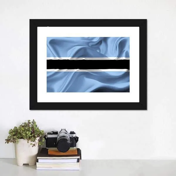 Botswana Waving Flag Canvas Wall Art