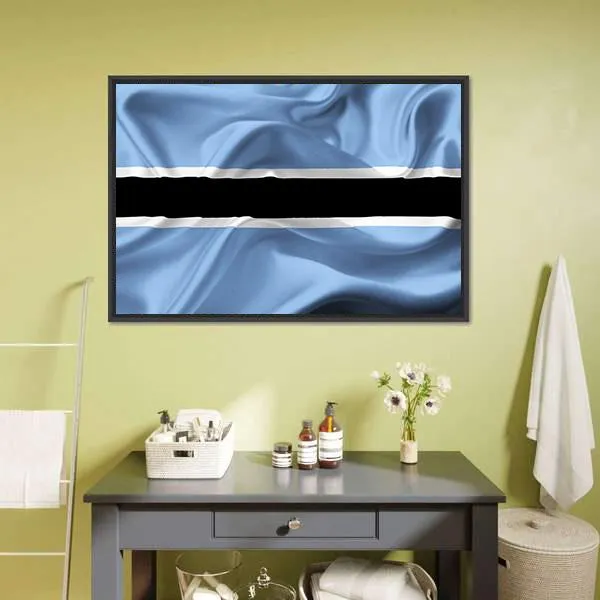 Botswana Waving Flag Canvas Wall Art