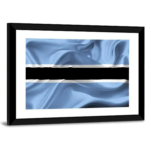 Botswana Waving Flag Canvas Wall Art