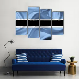 Botswana Waving Flag Canvas Wall Art