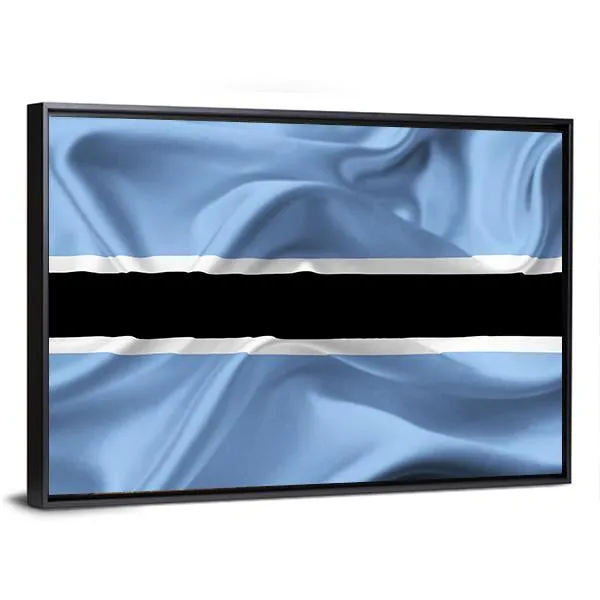 Botswana Waving Flag Canvas Wall Art