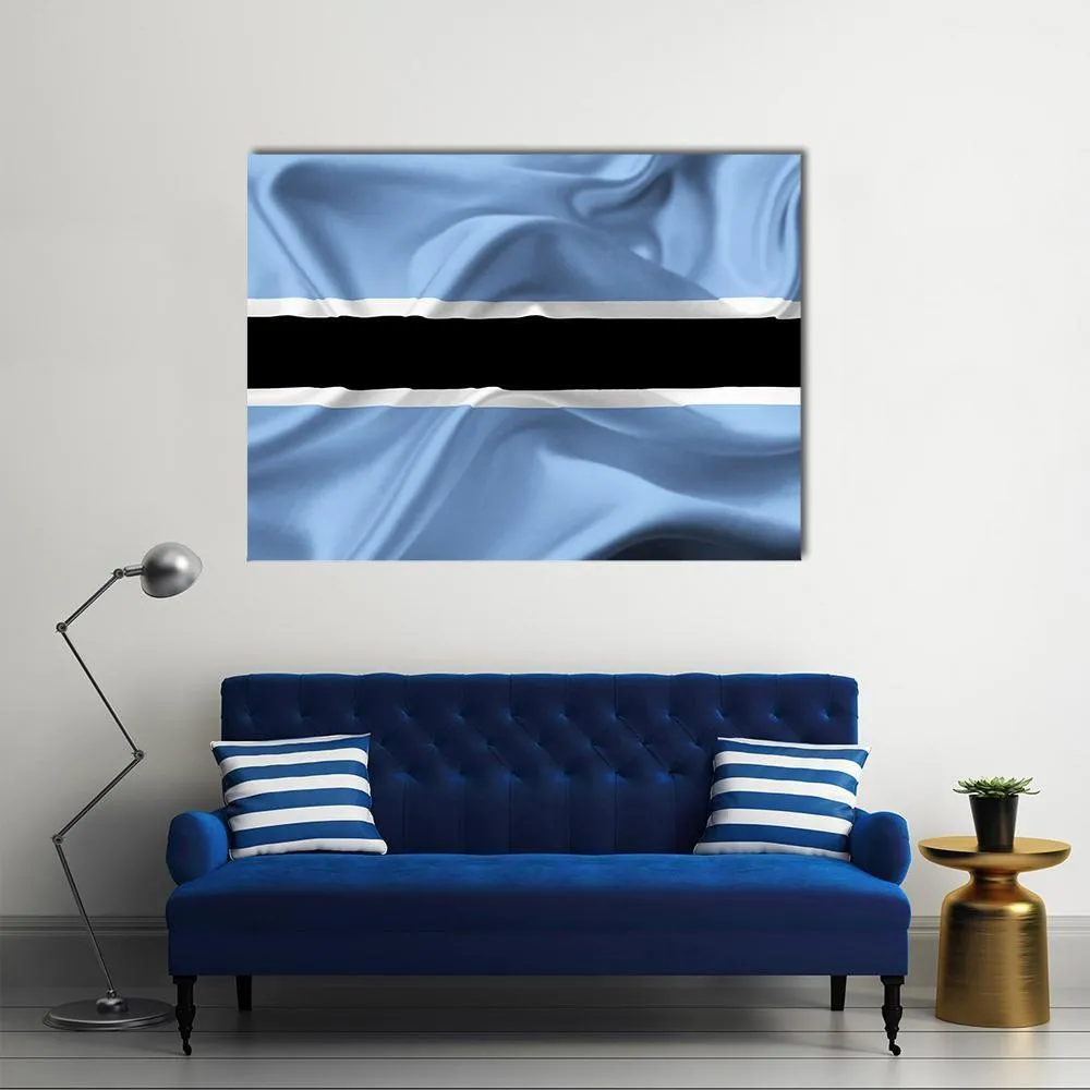 Botswana Waving Flag Canvas Wall Art