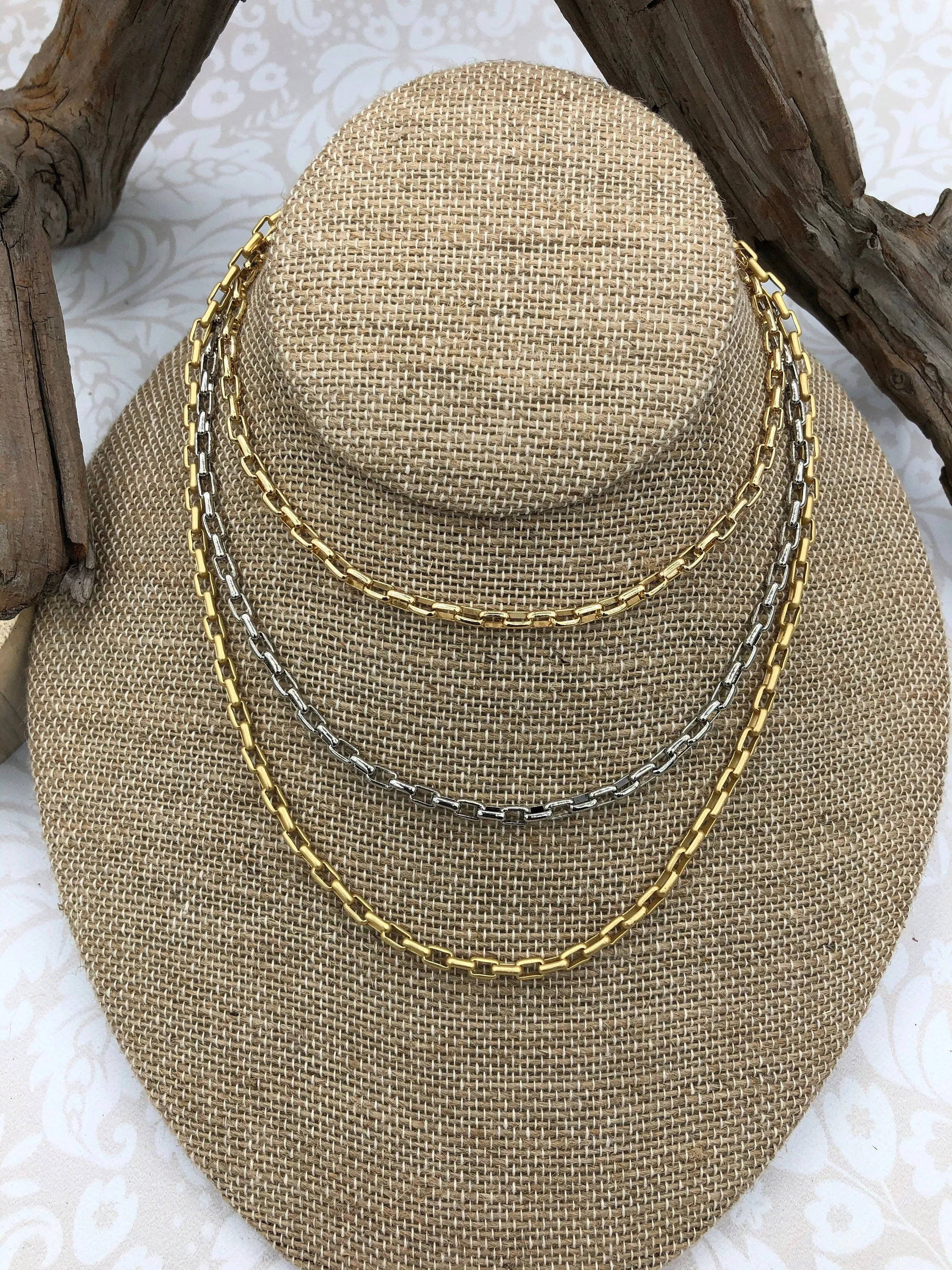 Box Chain Brass High Quality 6 finishes, Rectangle Chain Sold by the foot Electroplated Fast Ship