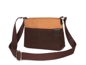 Brown and Tan Canvas Sling Bag - A Stylish and Functional Companion, Art: BG-1745