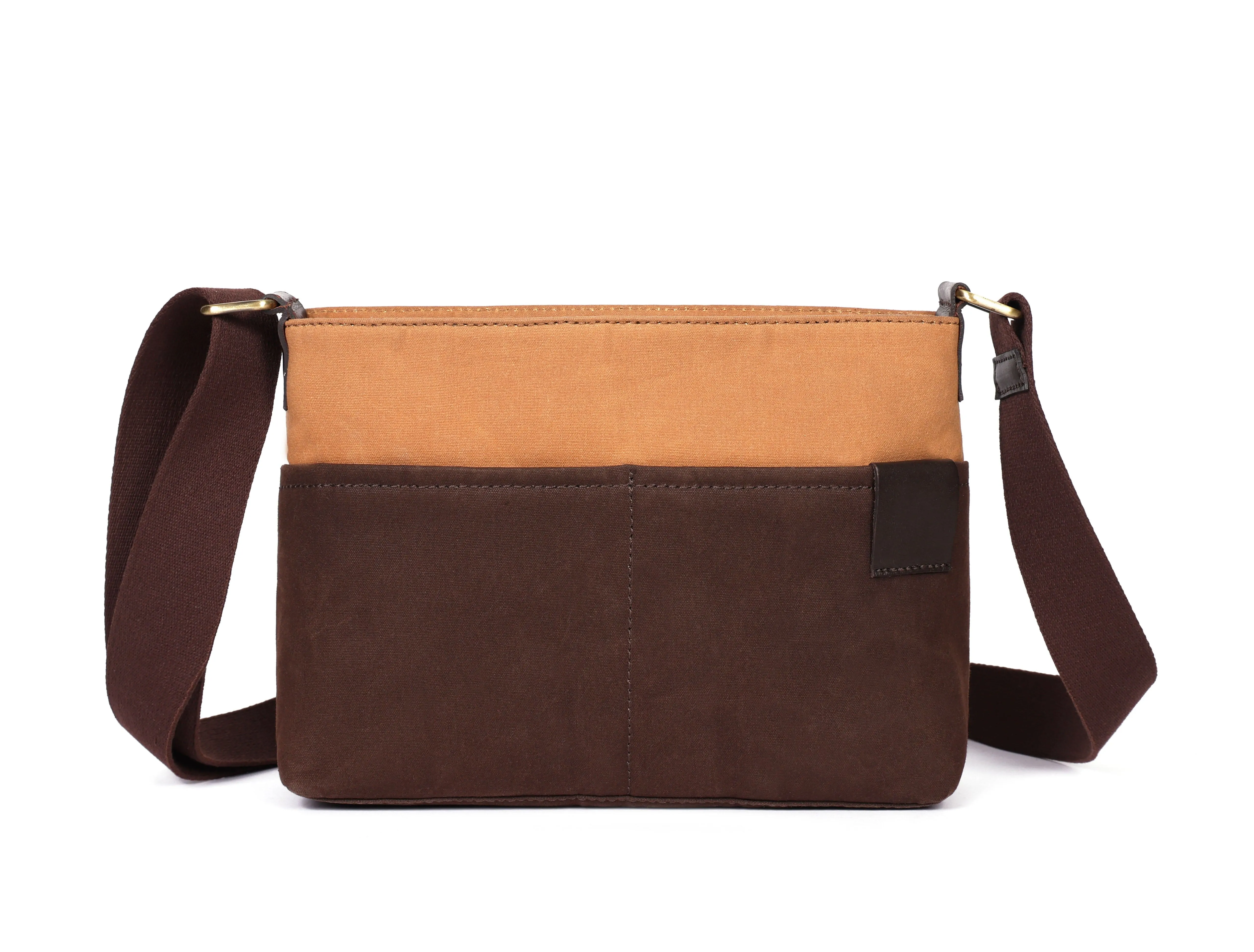 Brown and Tan Canvas Sling Bag - A Stylish and Functional Companion, Art: BG-1745