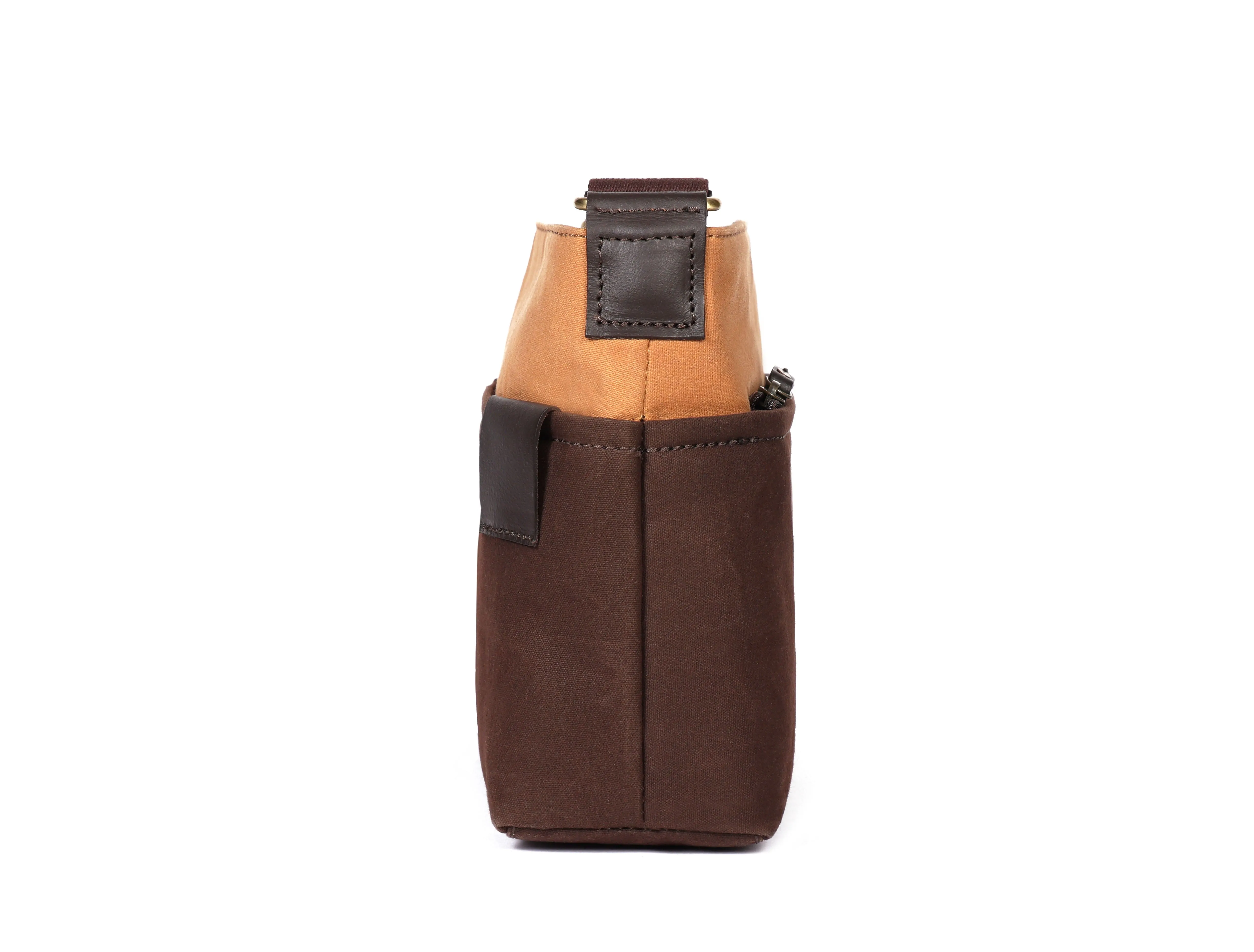 Brown and Tan Canvas Sling Bag - A Stylish and Functional Companion, Art: BG-1745