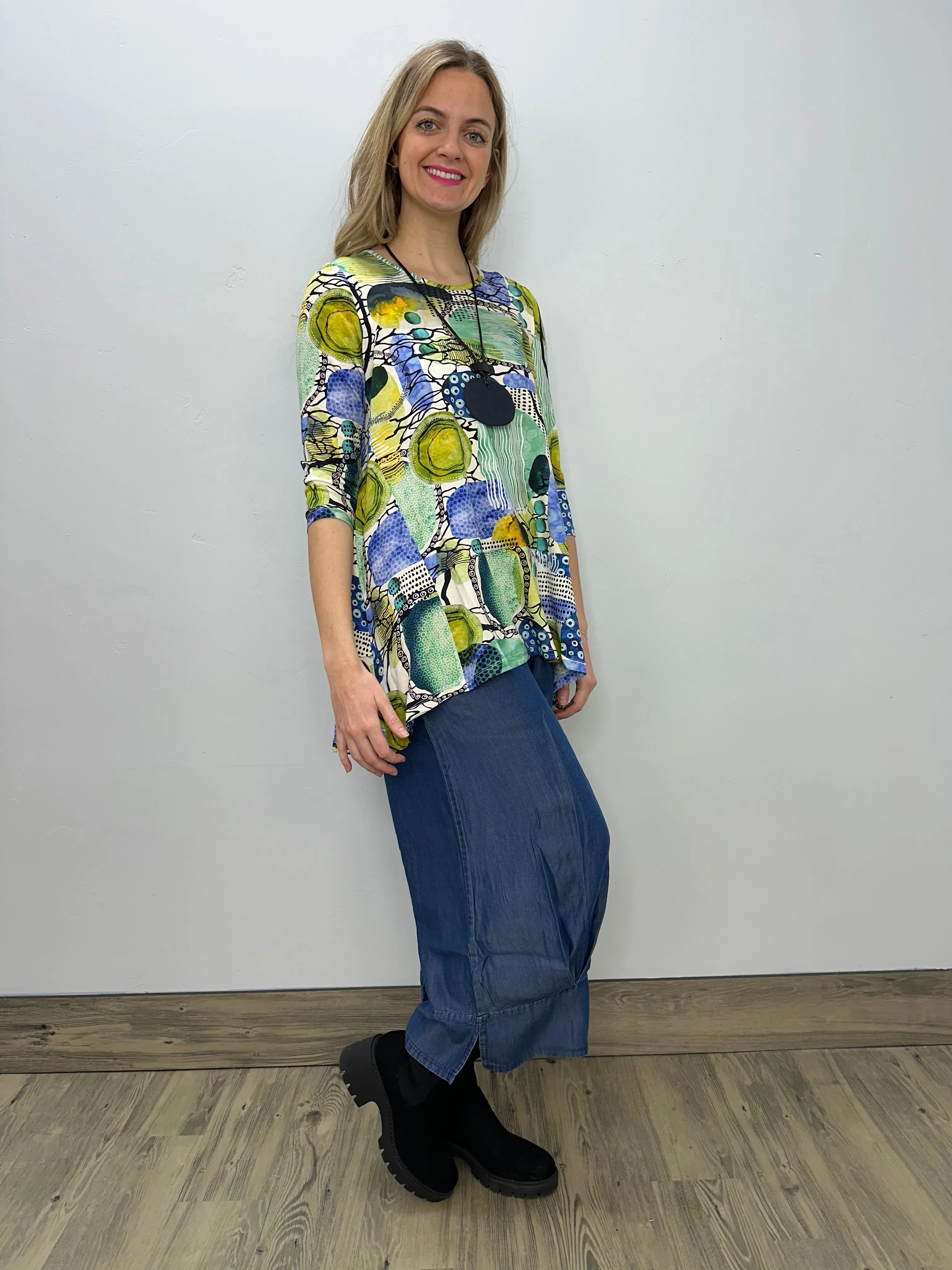 Bubble Print 3/4 Sleeve Tunic