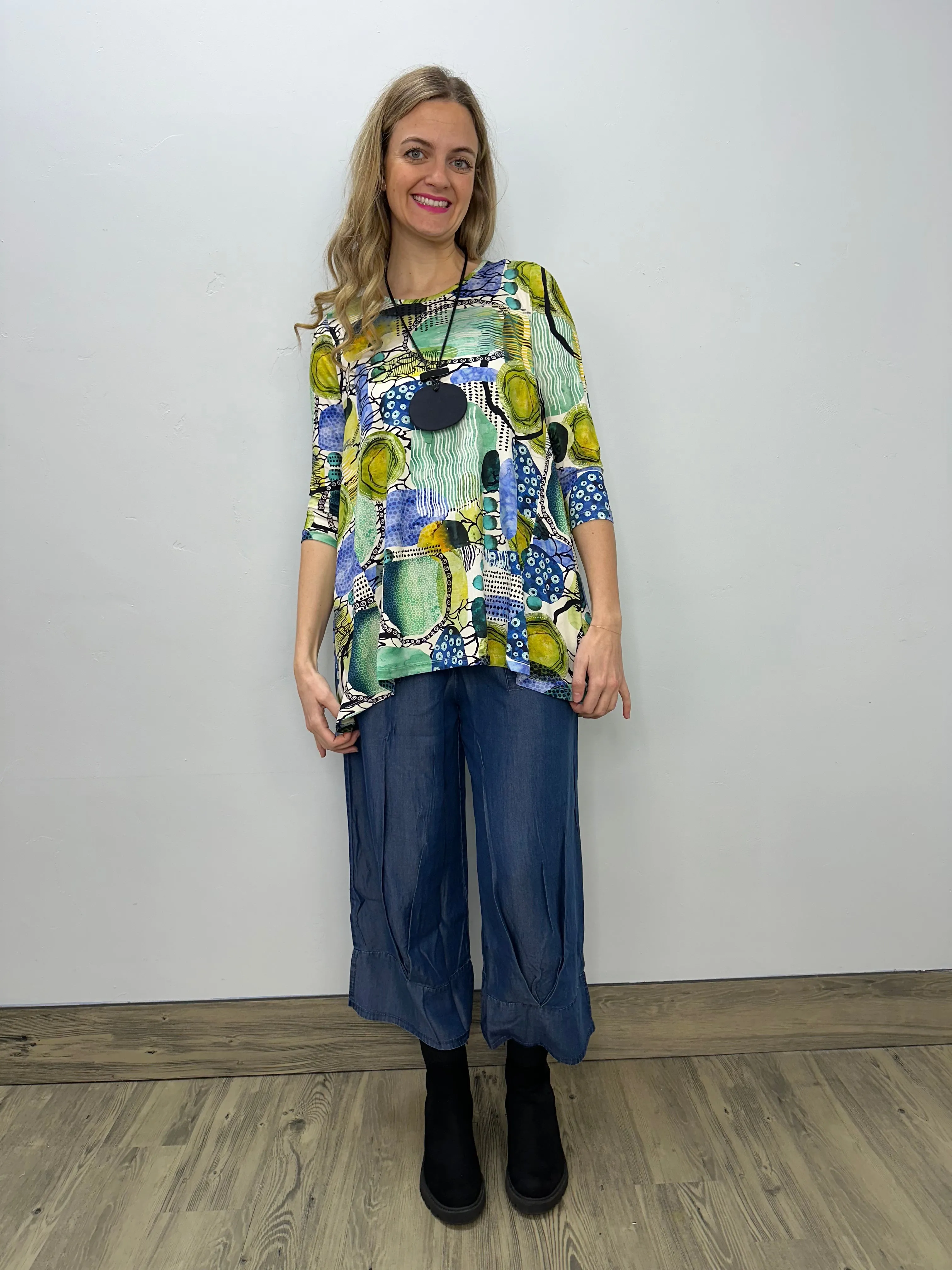 Bubble Print 3/4 Sleeve Tunic