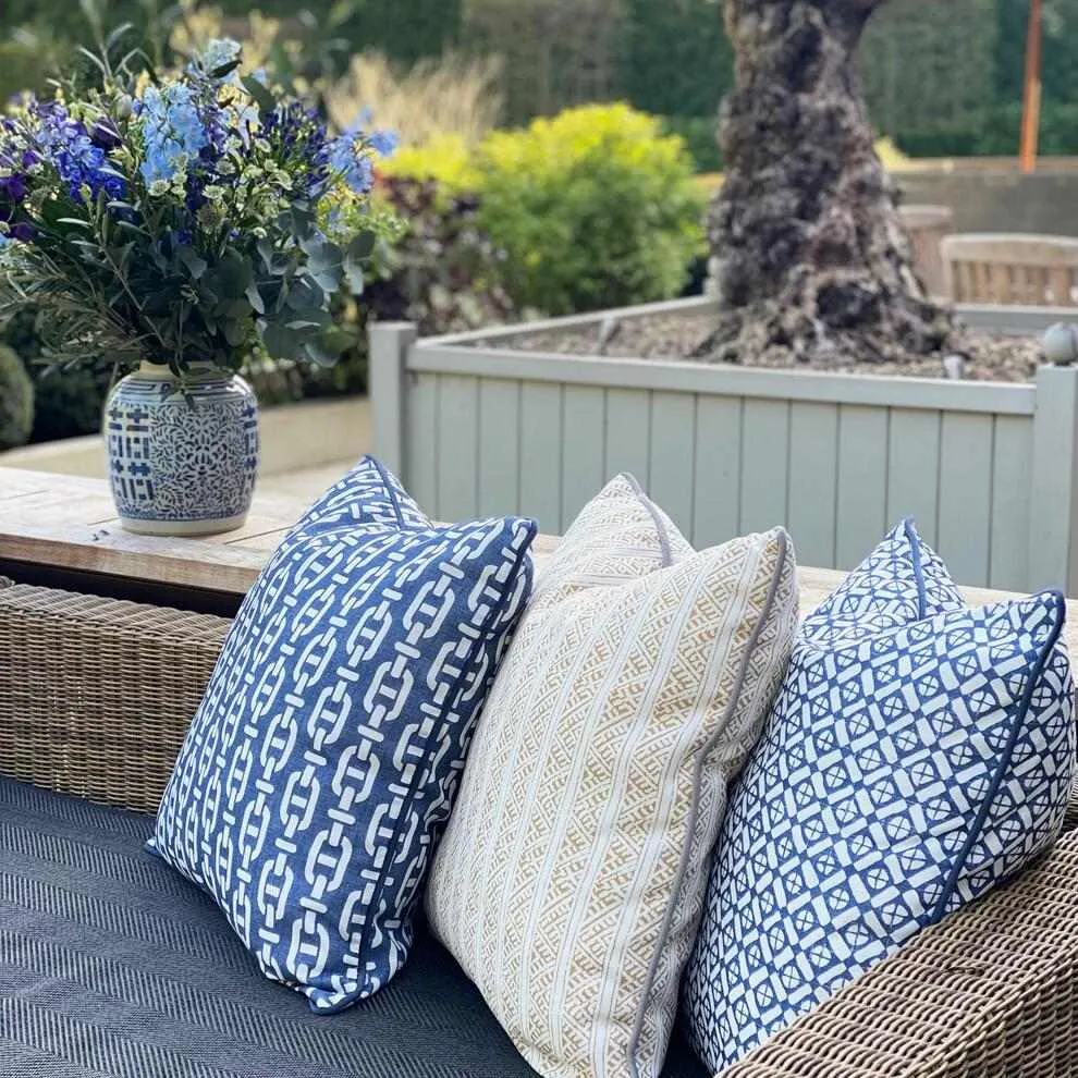 Burlington Outdoor Cushion - Navy - Andrew Martin