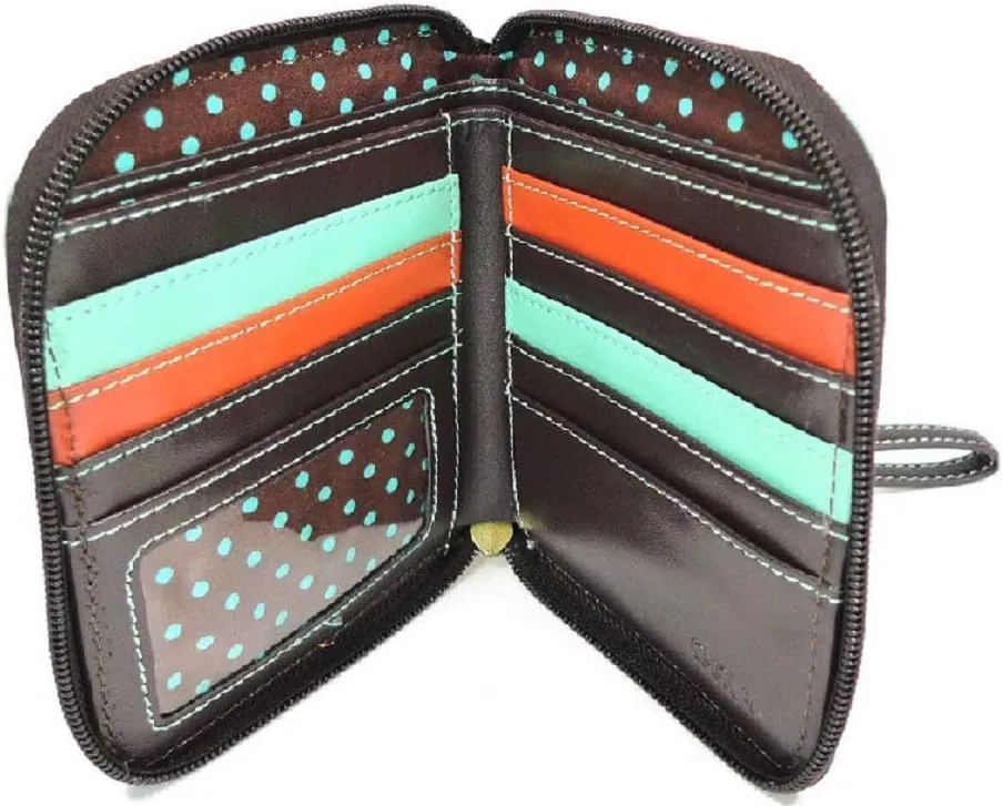 CHALA Zip Around Wallet, Wristlet, 8 Credit Card Slots, Sturdy Pu Leather