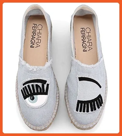 Chiara Ferragni Women's Light Blue Canvas Eye Espadrille Sneaker
