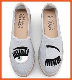 Chiara Ferragni Women's Light Blue Canvas Eye Espadrille Sneaker