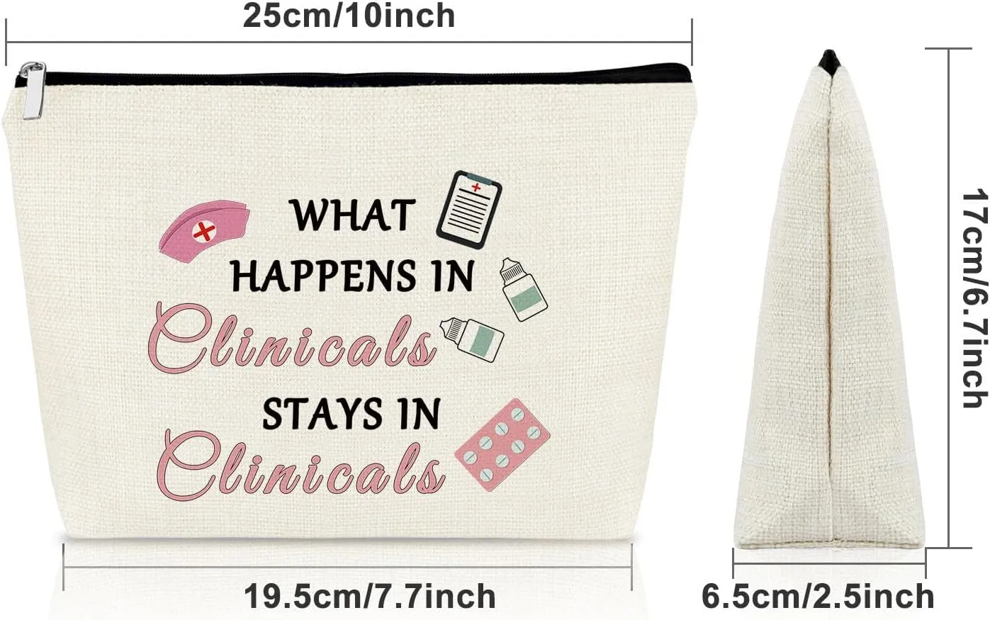Clinical Gifts Makeup Bag Funny Clinical Nurse Instructor Appreciation Gifts from Student Clinical Research Coordinator Gifts Clinical Nurse Leader Gifts Future Clinical Psychologist Cosmetic Bag