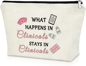 Clinical Gifts Makeup Bag Funny Clinical Nurse Instructor Appreciation Gifts from Student Clinical Research Coordinator Gifts Clinical Nurse Leader Gifts Future Clinical Psychologist Cosmetic Bag