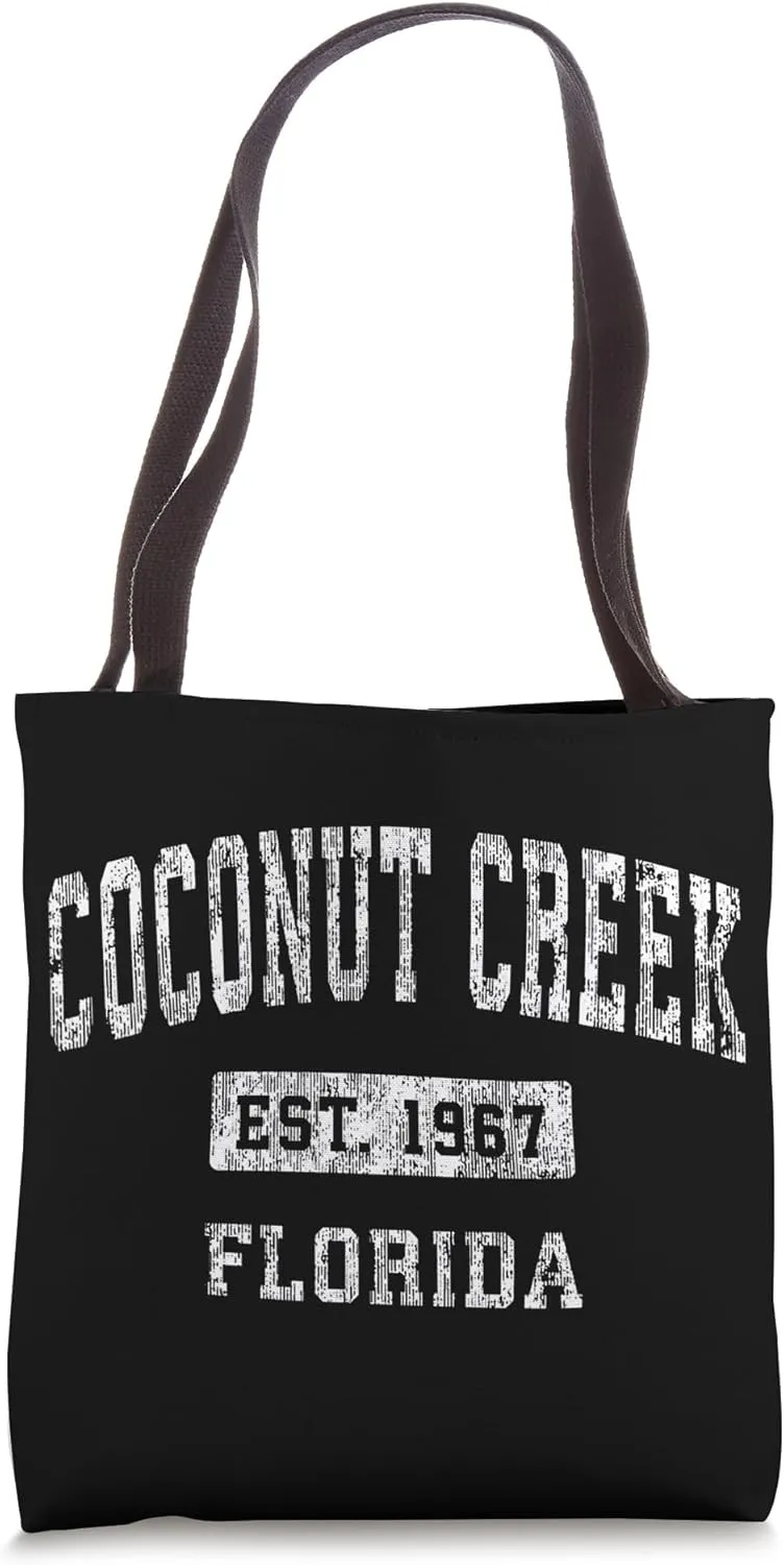 Coconut Creek Florida FL Vintage Established Sports Design Tote Bag