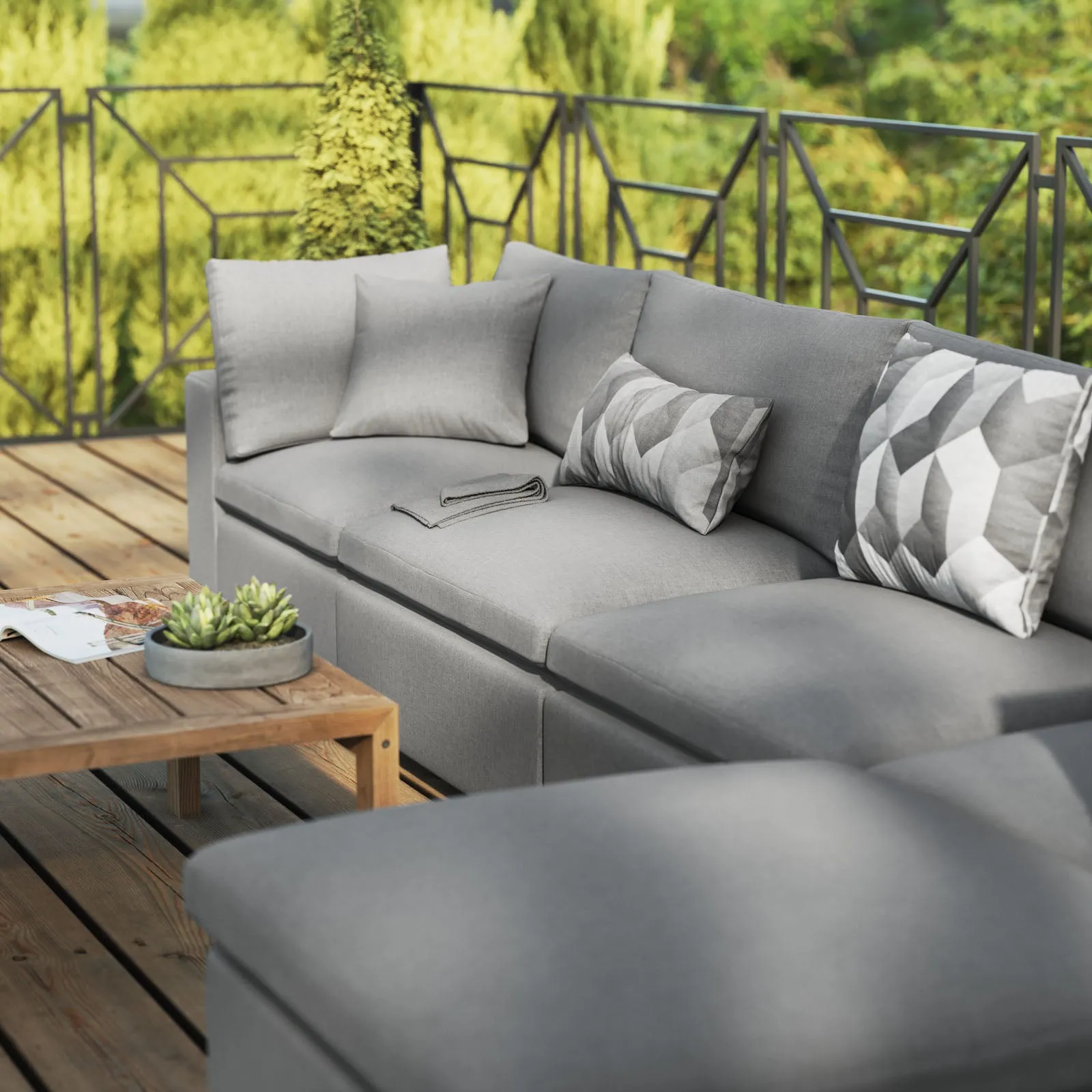 Commix 5-Piece Outdoor Patio Sectional Sofa by Modway