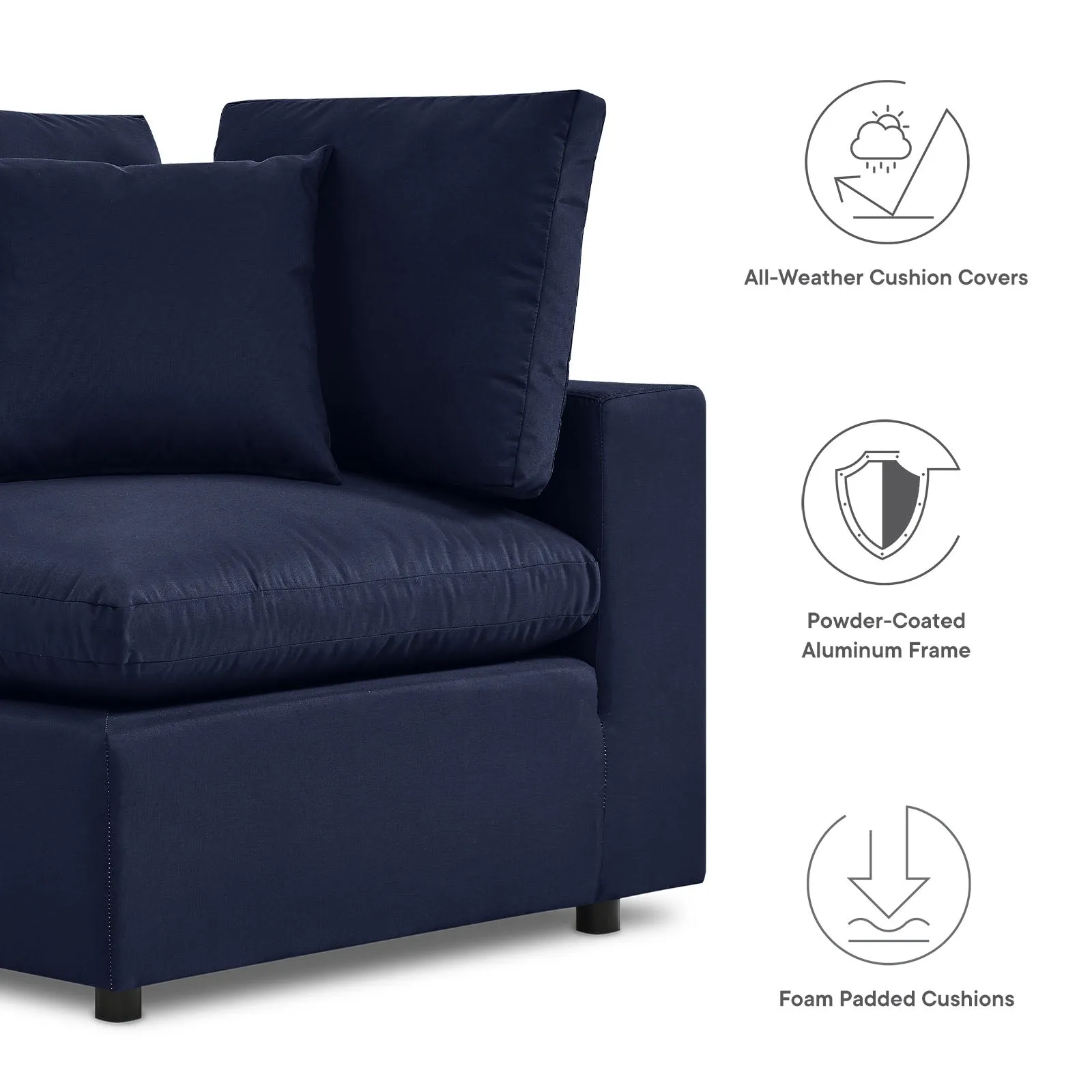 Commix 5-Piece Outdoor Patio Sectional Sofa by Modway