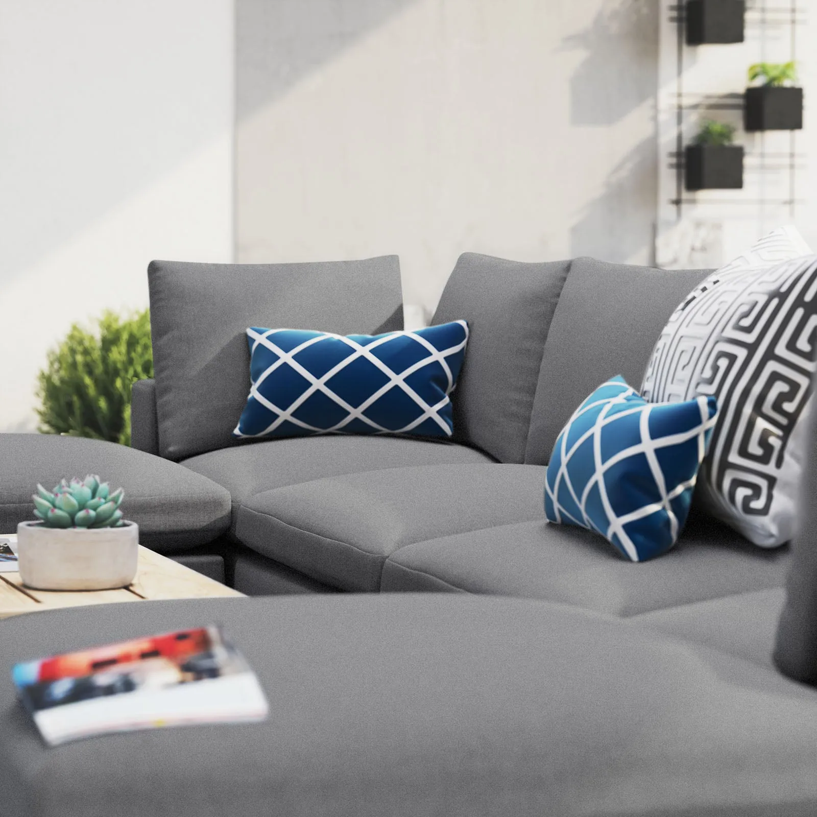 Commix 6-Piece Sunbrella® Outdoor Patio Sectional Sofa by Modway